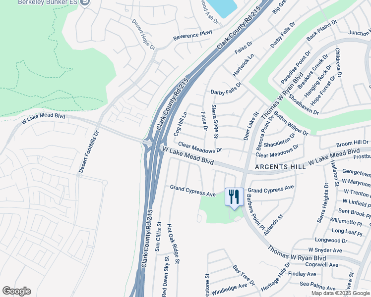 map of restaurants, bars, coffee shops, grocery stores, and more near 11045 Clear Meadows Drive in Las Vegas