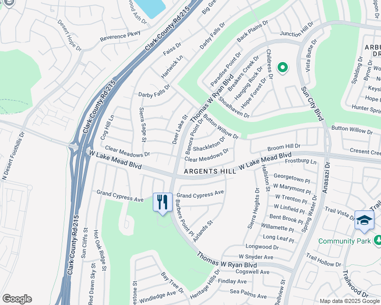 map of restaurants, bars, coffee shops, grocery stores, and more near 10737 Shackleton Drive in Las Vegas