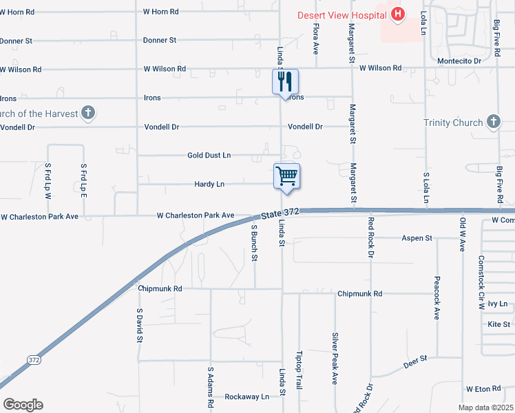 map of restaurants, bars, coffee shops, grocery stores, and more near 1090 Nevada 372 in Pahrump