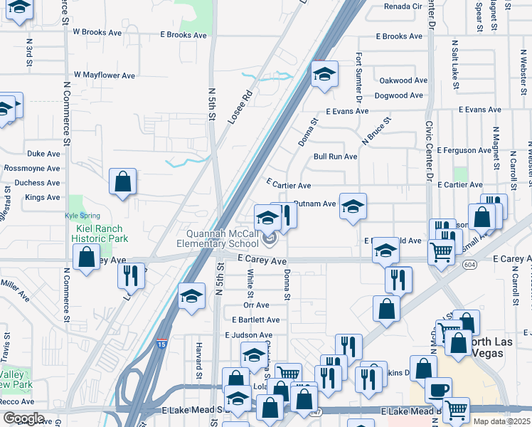 map of restaurants, bars, coffee shops, grocery stores, and more near 800a East Nelson Avenue in North Las Vegas