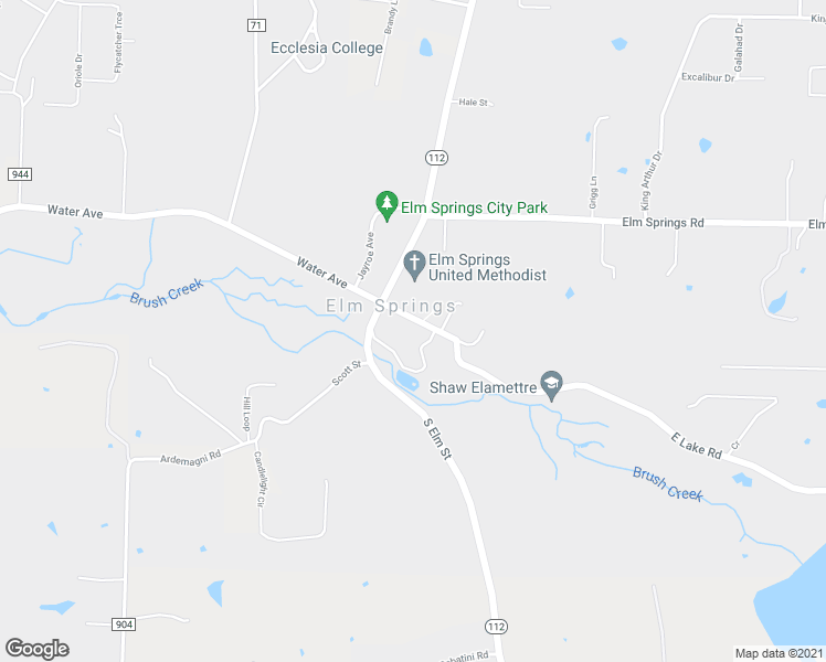 map of restaurants, bars, coffee shops, grocery stores, and more near 121 School Street in Springdale