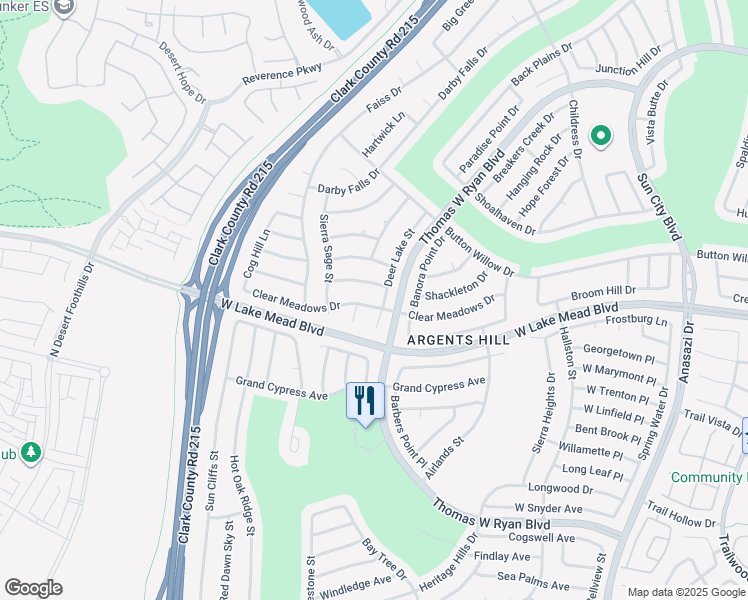 map of restaurants, bars, coffee shops, grocery stores, and more near 10804 Clear Meadows Drive in Las Vegas