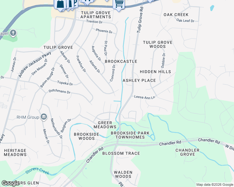 map of restaurants, bars, coffee shops, grocery stores, and more near 701 Atlanta Drive in Nashville