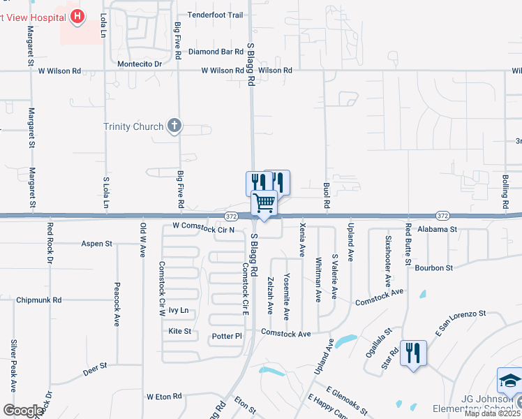 map of restaurants, bars, coffee shops, grocery stores, and more near 2 Nevada 372 in Pahrump