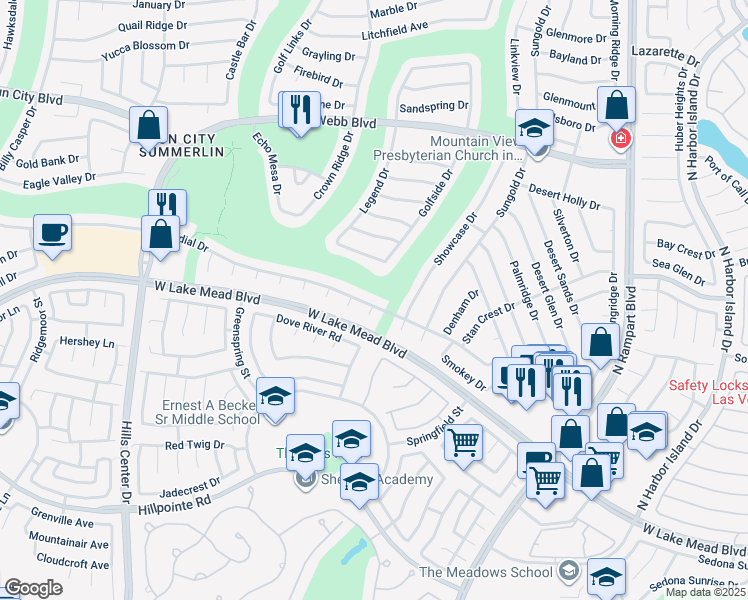 map of restaurants, bars, coffee shops, grocery stores, and more near in Las Vegas