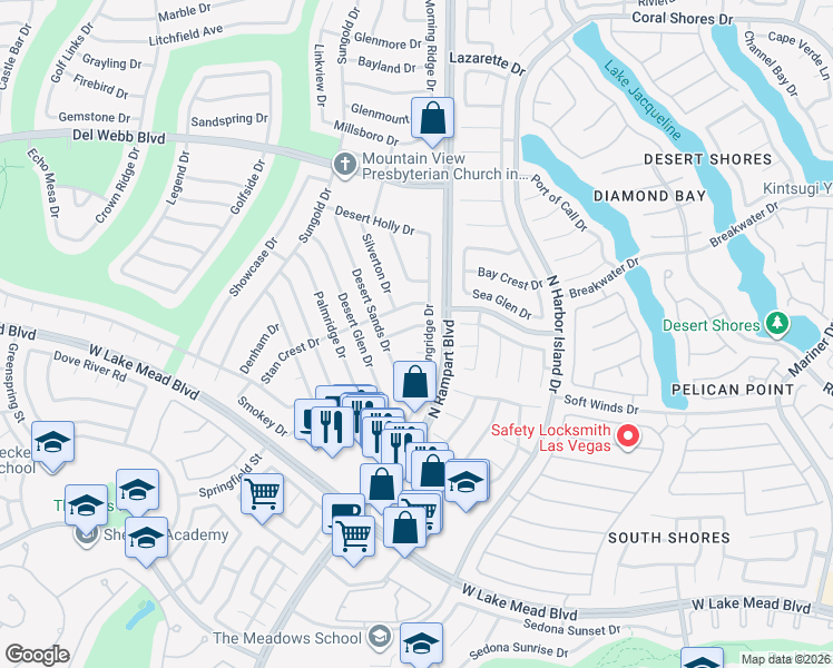 map of restaurants, bars, coffee shops, grocery stores, and more near 8505 Gull Drive in Las Vegas