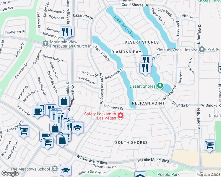 map of restaurants, bars, coffee shops, grocery stores, and more near 8225 Ocean Mist Court in Las Vegas