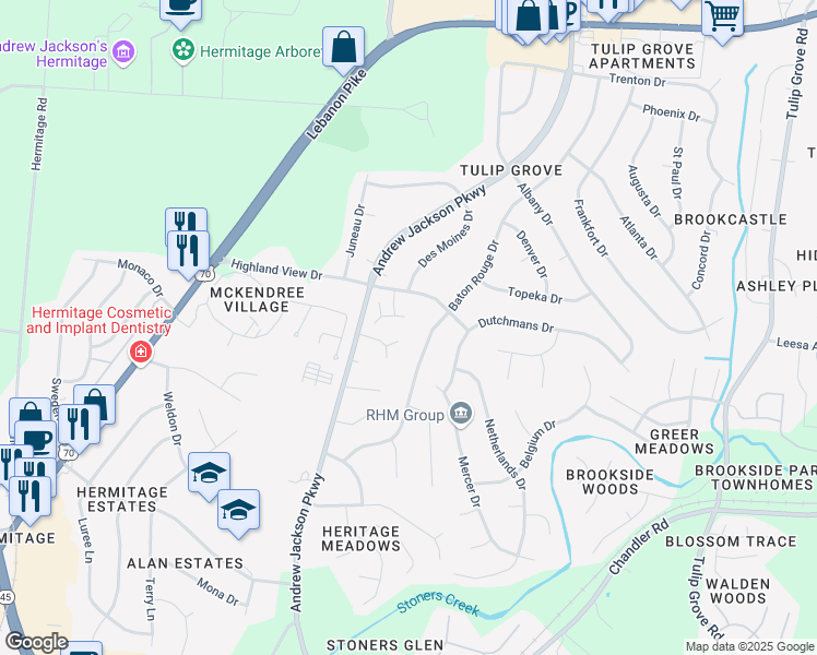 map of restaurants, bars, coffee shops, grocery stores, and more near 306 Rachels Court East in Nashville