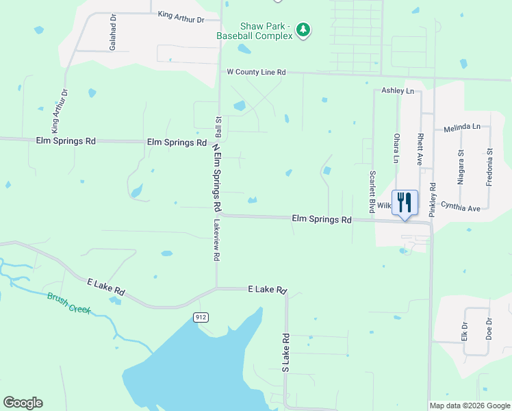 map of restaurants, bars, coffee shops, grocery stores, and more near 1370 County Road 56 in Springdale