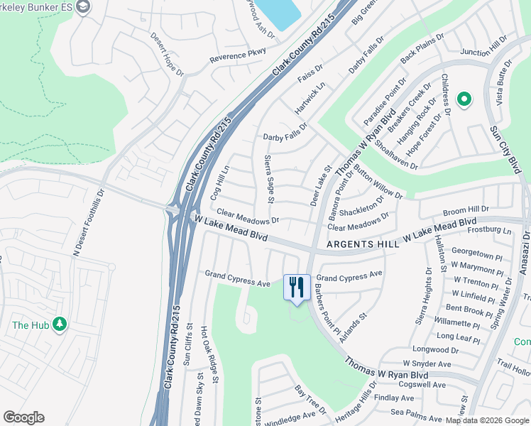 map of restaurants, bars, coffee shops, grocery stores, and more near 2501 Faiss Drive in Las Vegas