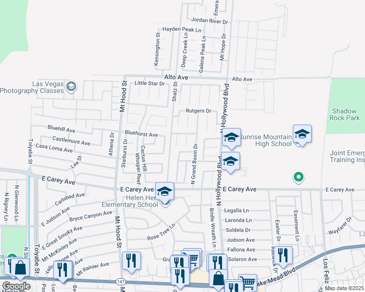 map of restaurants, bars, coffee shops, grocery stores, and more near 2547 Fort Lauderdale in Las Vegas