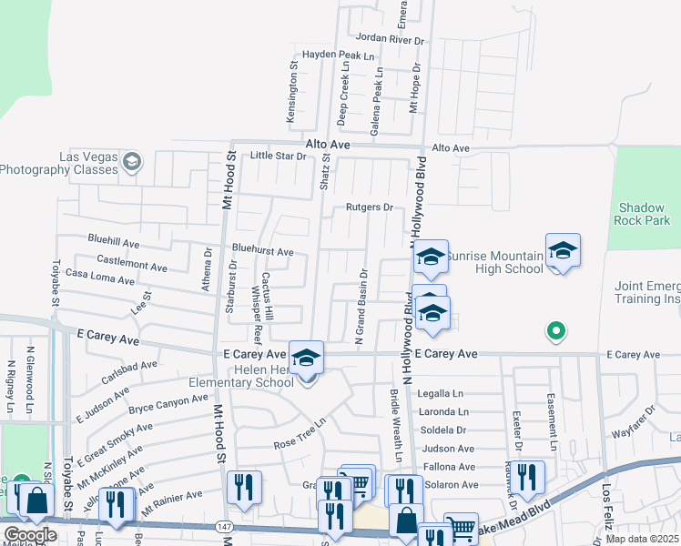 map of restaurants, bars, coffee shops, grocery stores, and more near 2547 Fort Lauderdale in Las Vegas