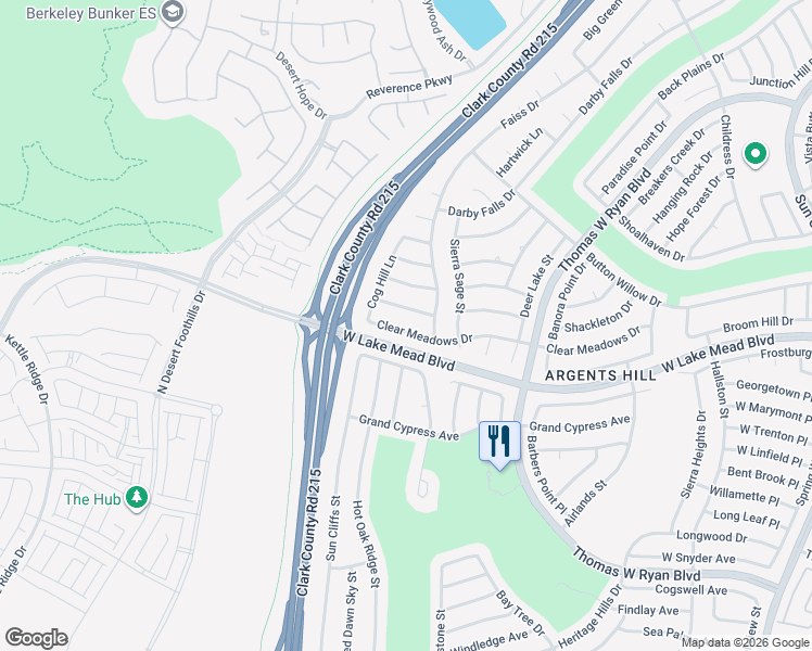 map of restaurants, bars, coffee shops, grocery stores, and more near 11036 Clear Meadows Drive in Las Vegas