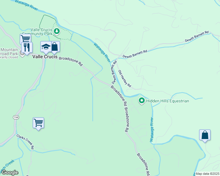 map of restaurants, bars, coffee shops, grocery stores, and more near 135 Marlowe Hill Road in Banner Elk