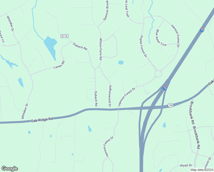 map of restaurants, bars, coffee shops, grocery stores, and more near 7563 Auburnwood Drive in Summerfield