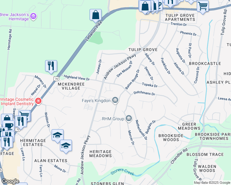 map of restaurants, bars, coffee shops, grocery stores, and more near 306 Rachels Court East in Nashville