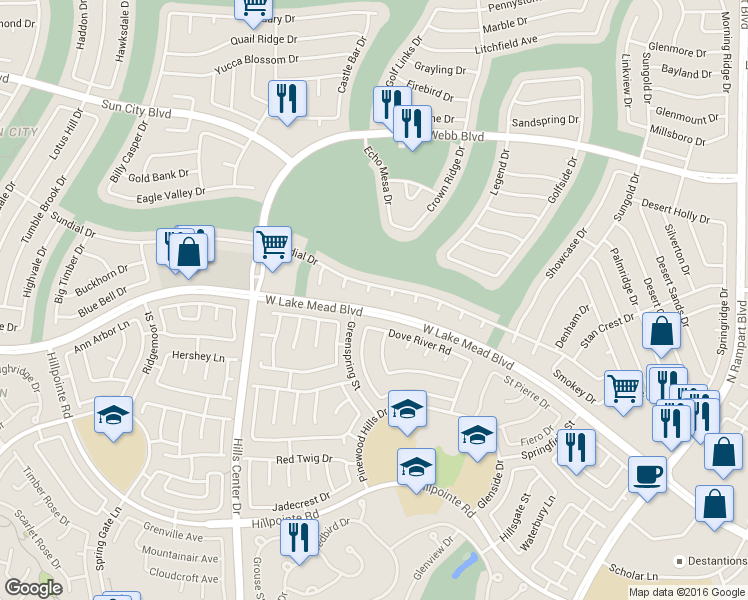 map of restaurants, bars, coffee shops, grocery stores, and more near 2405 Burke Court in Las Vegas