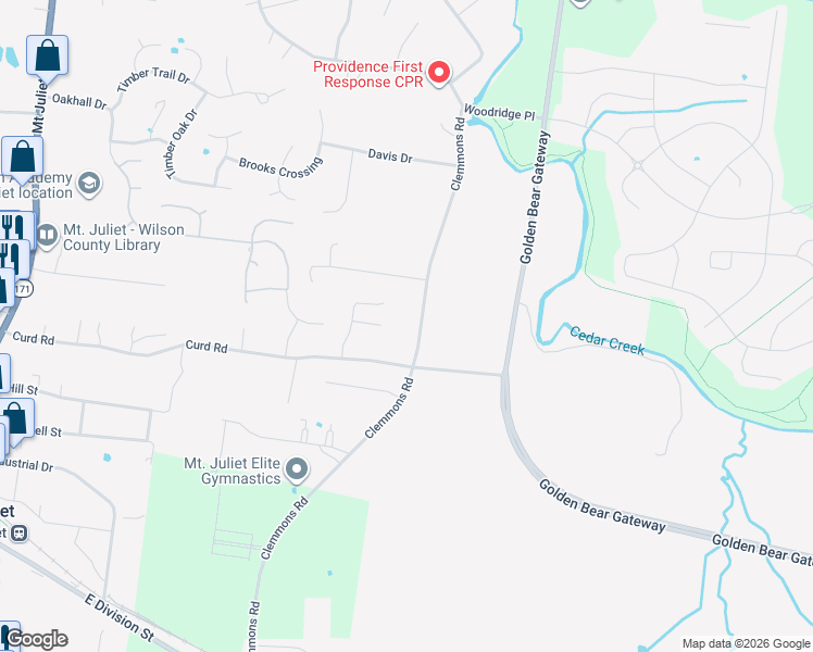 map of restaurants, bars, coffee shops, grocery stores, and more near 963 Clemmons Road in Mt. Juliet
