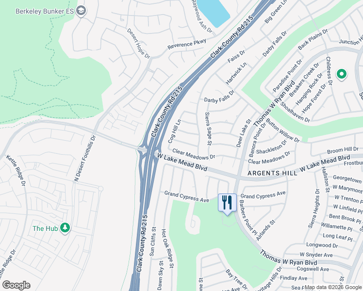 map of restaurants, bars, coffee shops, grocery stores, and more near 11045 Clear Meadows Drive in Las Vegas