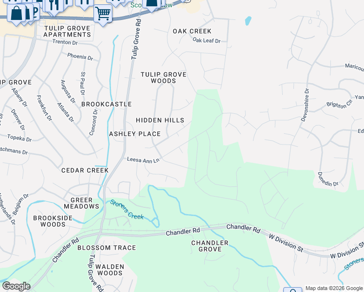 map of restaurants, bars, coffee shops, grocery stores, and more near 304 Leesa Ann Court in Nashville