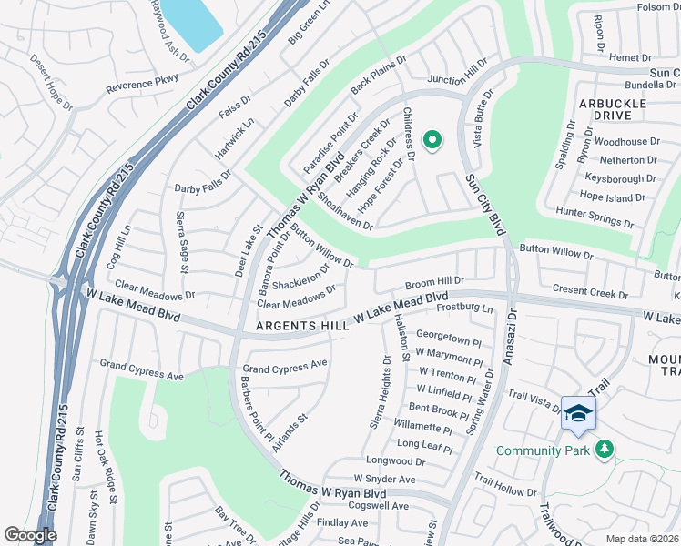 map of restaurants, bars, coffee shops, grocery stores, and more near 2412 Indigo Valley Street in Las Vegas