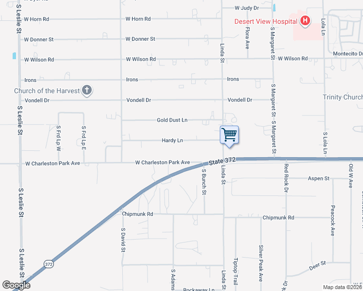 map of restaurants, bars, coffee shops, grocery stores, and more near 1211 Hardy Lane in Pahrump
