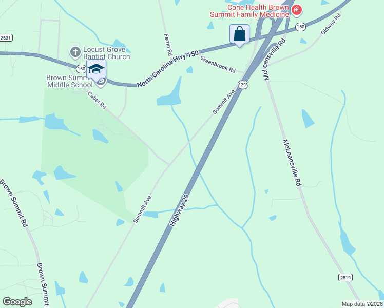 map of restaurants, bars, coffee shops, grocery stores, and more near 6100 Summit Avenue in Browns Summit