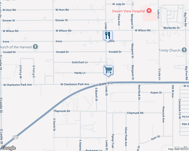 map of restaurants, bars, coffee shops, grocery stores, and more near 1090 Nevada 372 in Pahrump