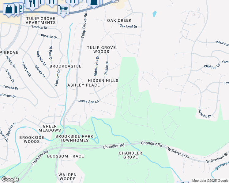 map of restaurants, bars, coffee shops, grocery stores, and more near 304 Leesa Ann Court in Nashville