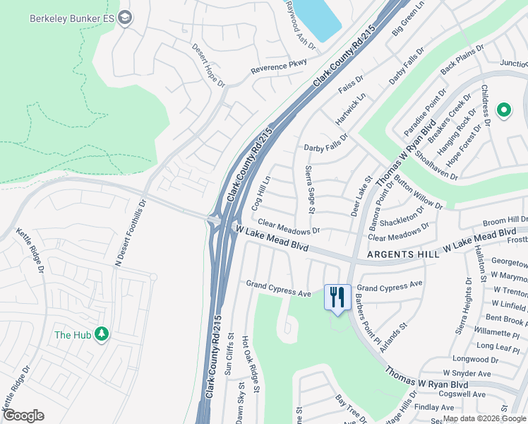 map of restaurants, bars, coffee shops, grocery stores, and more near 11029 Rackhurst Avenue in Las Vegas