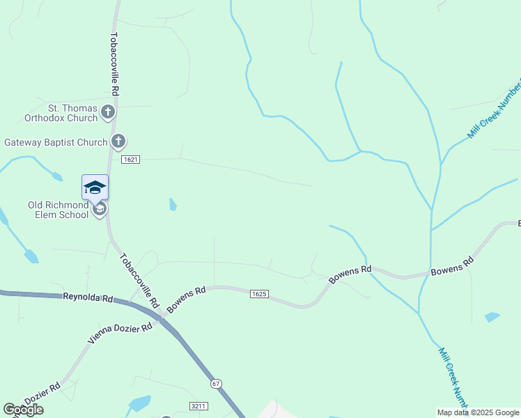 map of restaurants, bars, coffee shops, grocery stores, and more near 4352 Briggs Road in Tobaccoville