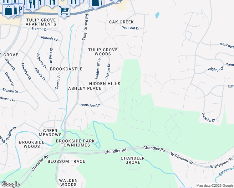 map of restaurants, bars, coffee shops, grocery stores, and more near 304 Leesa Ann Court in Nashville