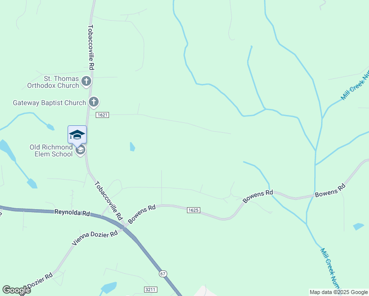 map of restaurants, bars, coffee shops, grocery stores, and more near 4400 Briggs Road in Tobaccoville