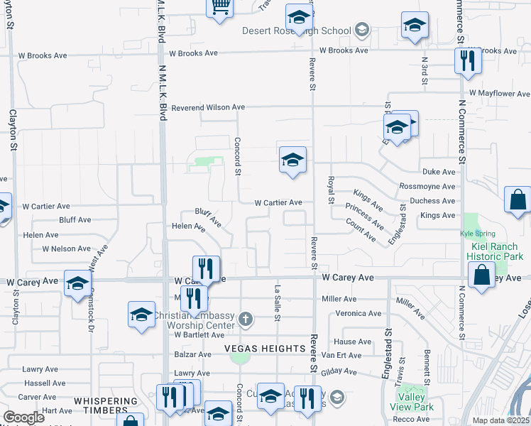 map of restaurants, bars, coffee shops, grocery stores, and more near 916 Carey Grove Avenue in North Las Vegas