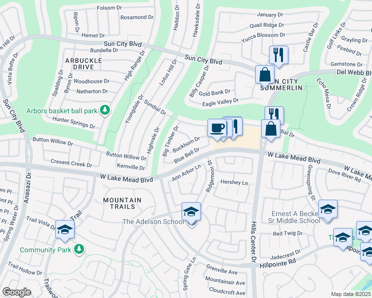 map of restaurants, bars, coffee shops, grocery stores, and more near 9705 White Cloud Drive in Las Vegas