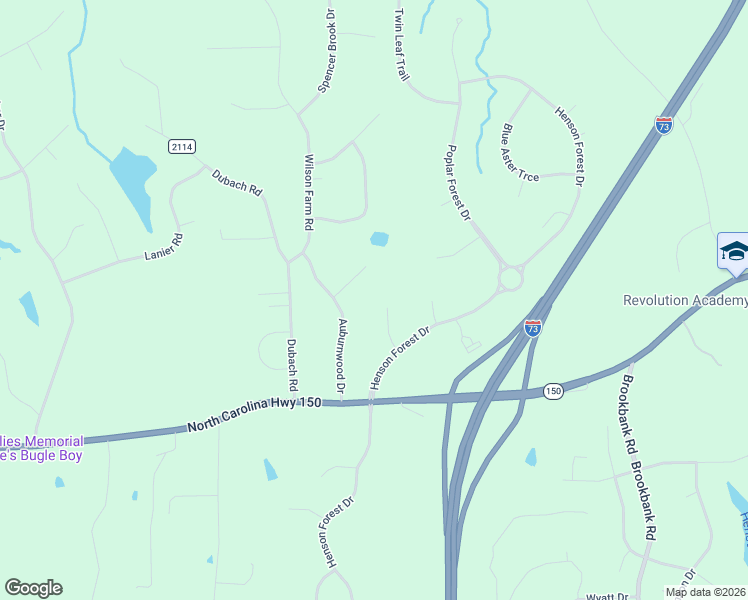 map of restaurants, bars, coffee shops, grocery stores, and more near 6745 Phillip Court in Summerfield