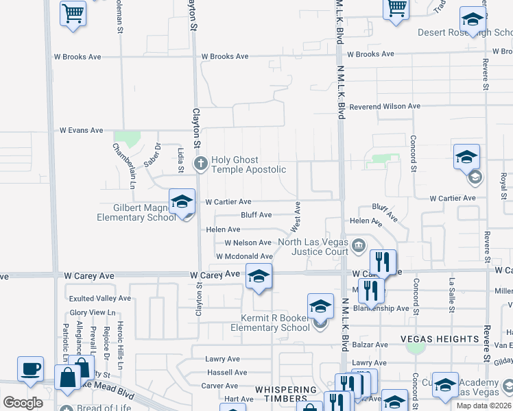 map of restaurants, bars, coffee shops, grocery stores, and more near 2608 Tamerind Street in North Las Vegas
