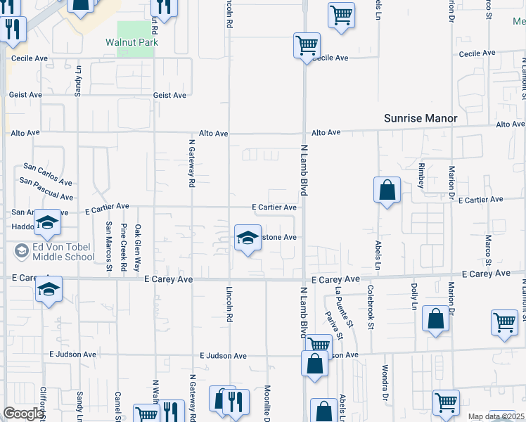 map of restaurants, bars, coffee shops, grocery stores, and more near 4170 Ripple River Avenue in Las Vegas
