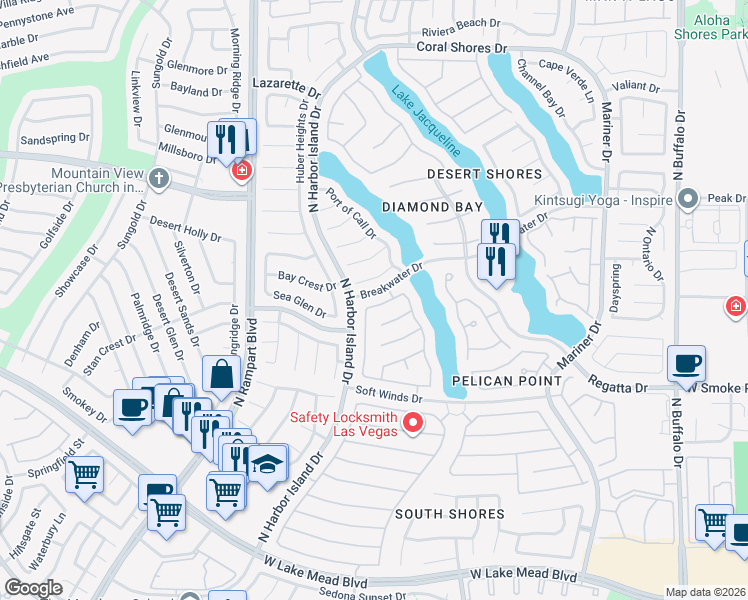 map of restaurants, bars, coffee shops, grocery stores, and more near 8225 Lauderdale Court in Las Vegas