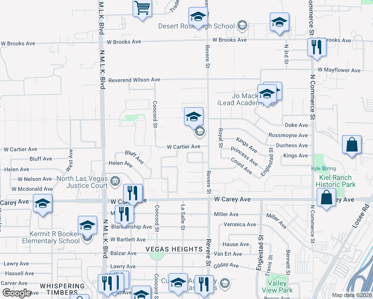map of restaurants, bars, coffee shops, grocery stores, and more near 840 Yankee Avenue in North Las Vegas