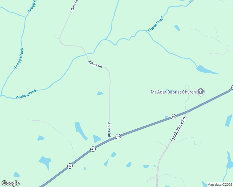 map of restaurants, bars, coffee shops, grocery stores, and more near 7223 Atkins Road in Mebane