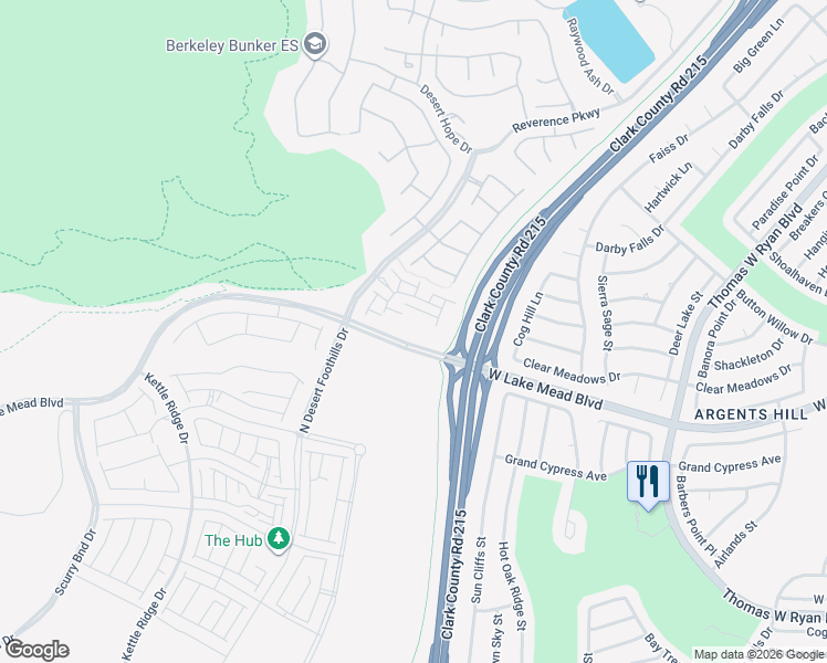 map of restaurants, bars, coffee shops, grocery stores, and more near 11410 Crimson Ledge Avenue in Las Vegas