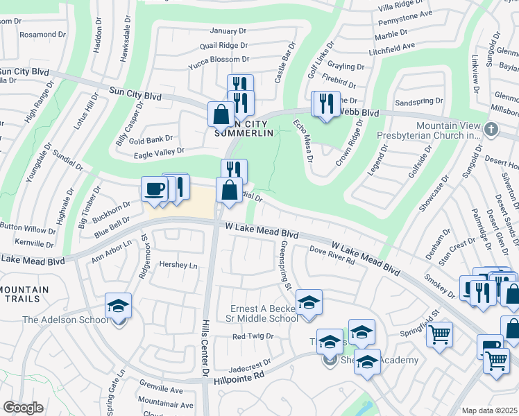 map of restaurants, bars, coffee shops, grocery stores, and more near 2413 Totem Pole Court in Las Vegas