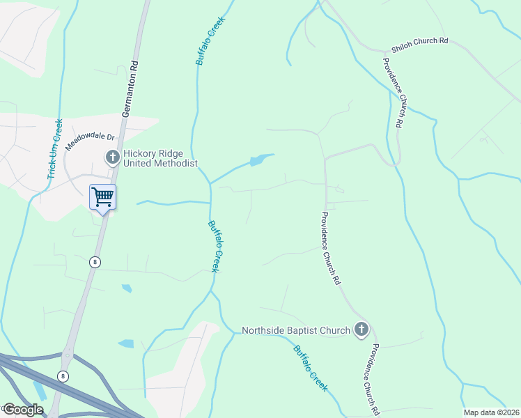 map of restaurants, bars, coffee shops, grocery stores, and more near 6275 Raven Forest Court in Winston-Salem