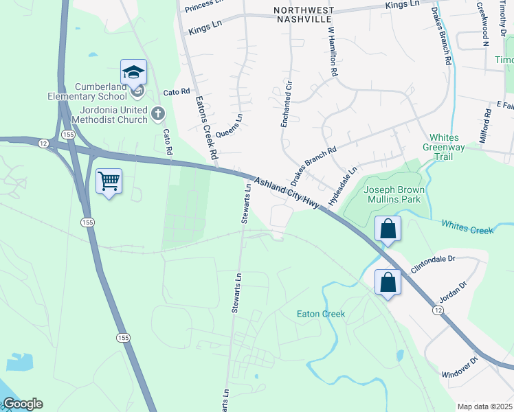 map of restaurants, bars, coffee shops, grocery stores, and more near 4343 Ashland City Highway in Nashville