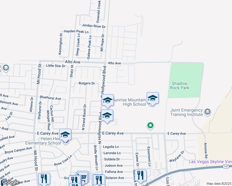 map of restaurants, bars, coffee shops, grocery stores, and more near 6736 Violet Cascade Avenue in Las Vegas
