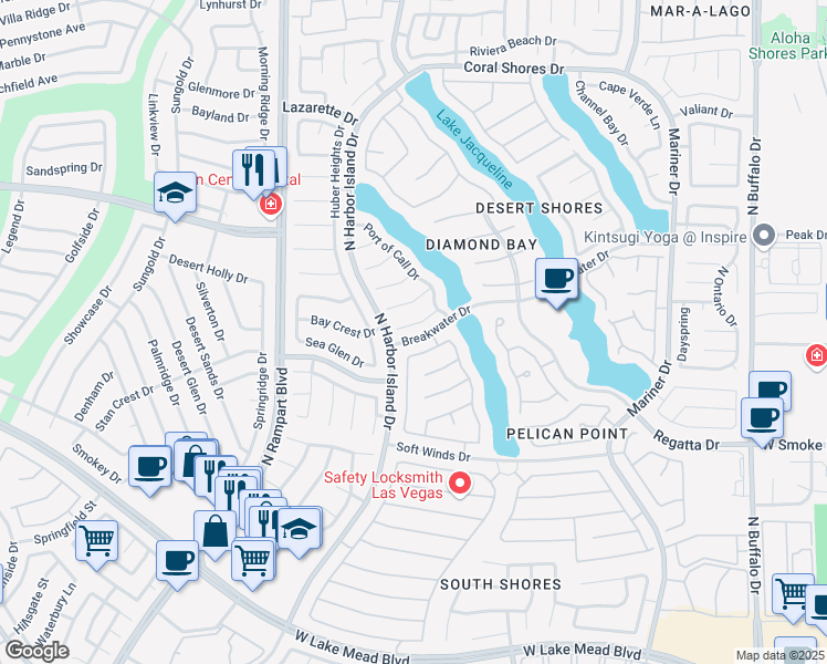 map of restaurants, bars, coffee shops, grocery stores, and more near 8229 Lauderdale Court in Las Vegas
