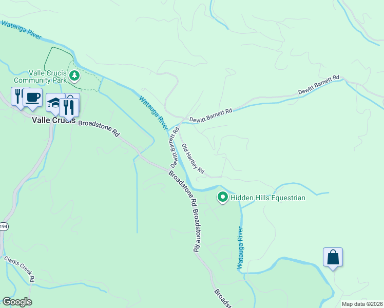map of restaurants, bars, coffee shops, grocery stores, and more near 281 Old Hartley Road in Banner Elk