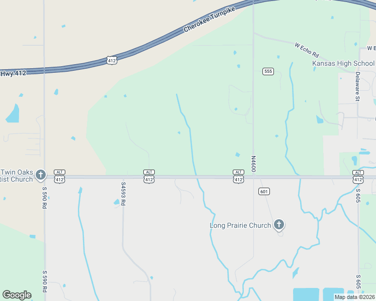 map of restaurants, bars, coffee shops, grocery stores, and more near 11238 U.S. 412 in Kansas
