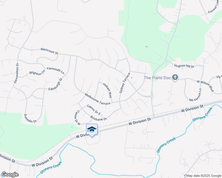 map of restaurants, bars, coffee shops, grocery stores, and more near 1914 Hobart Way in Mount Juliet